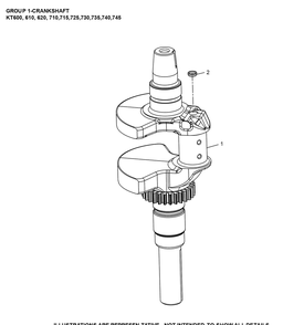 Kt725-3108 Crankshaft Diagram and Parts List for KT725-3108  Cub Cadet Engine